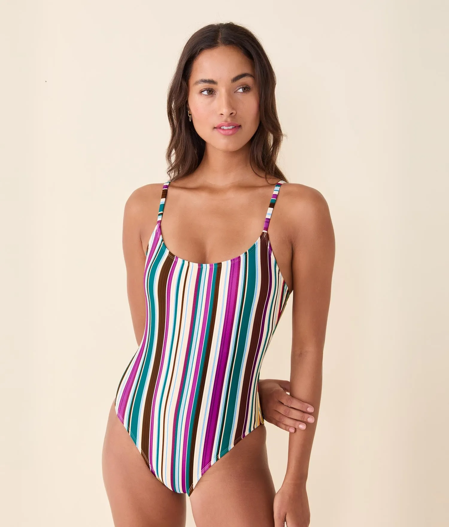The Amalfi One Piece - Eco Nylon - Retro Stripe - Classic sold by Andie