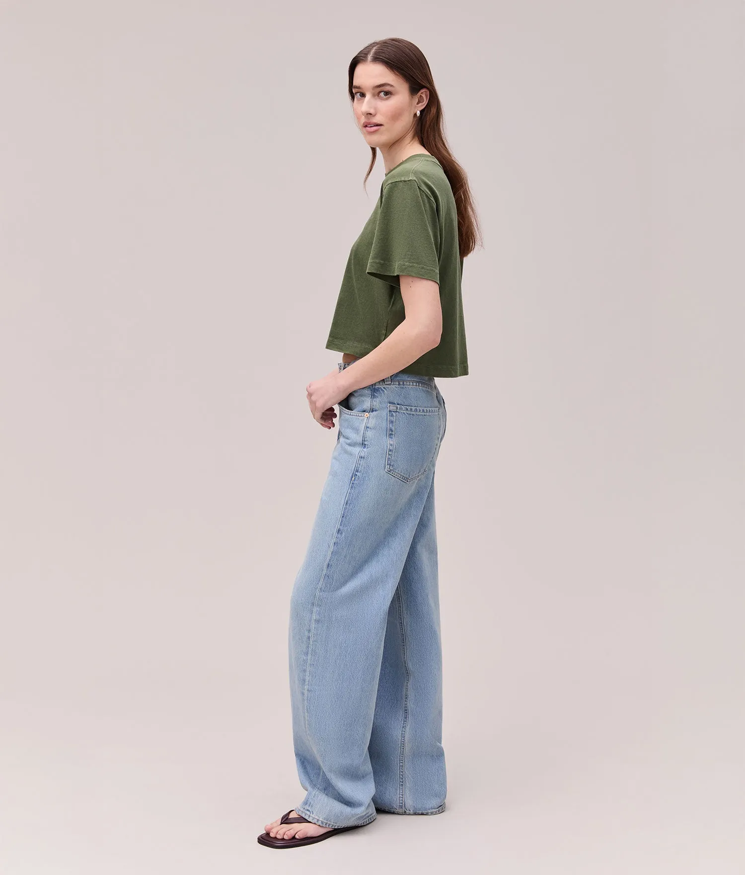 Womens Relaxed Crop Tee - Pigment Dye Jersey - Cypress sold by Andie product image thumbnail 4