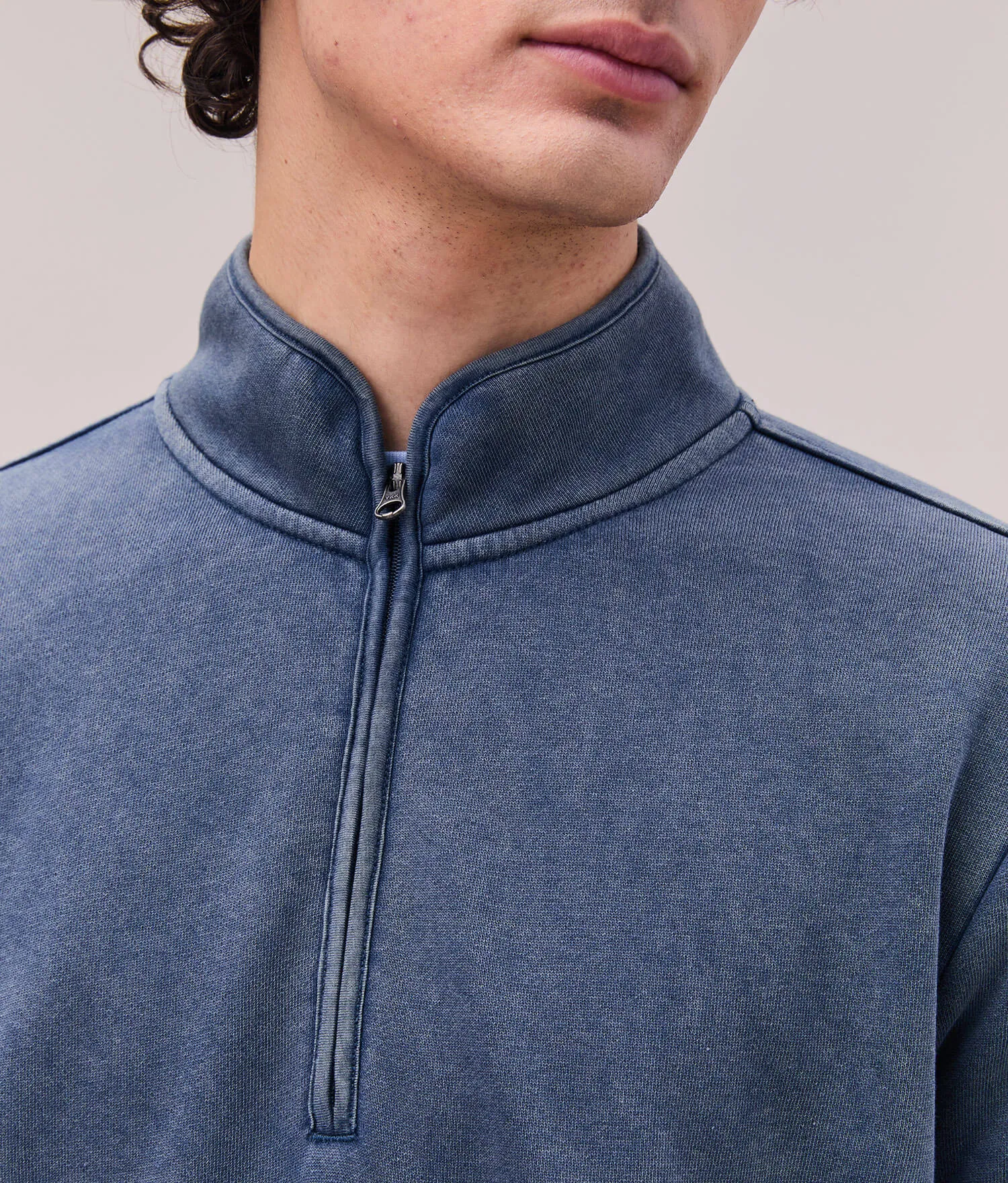 Mens Recycled Fleece Quarter Zip - Recycled Fleece - Mineral Moonlit Ocean sold by Andie product image thumbnail 5