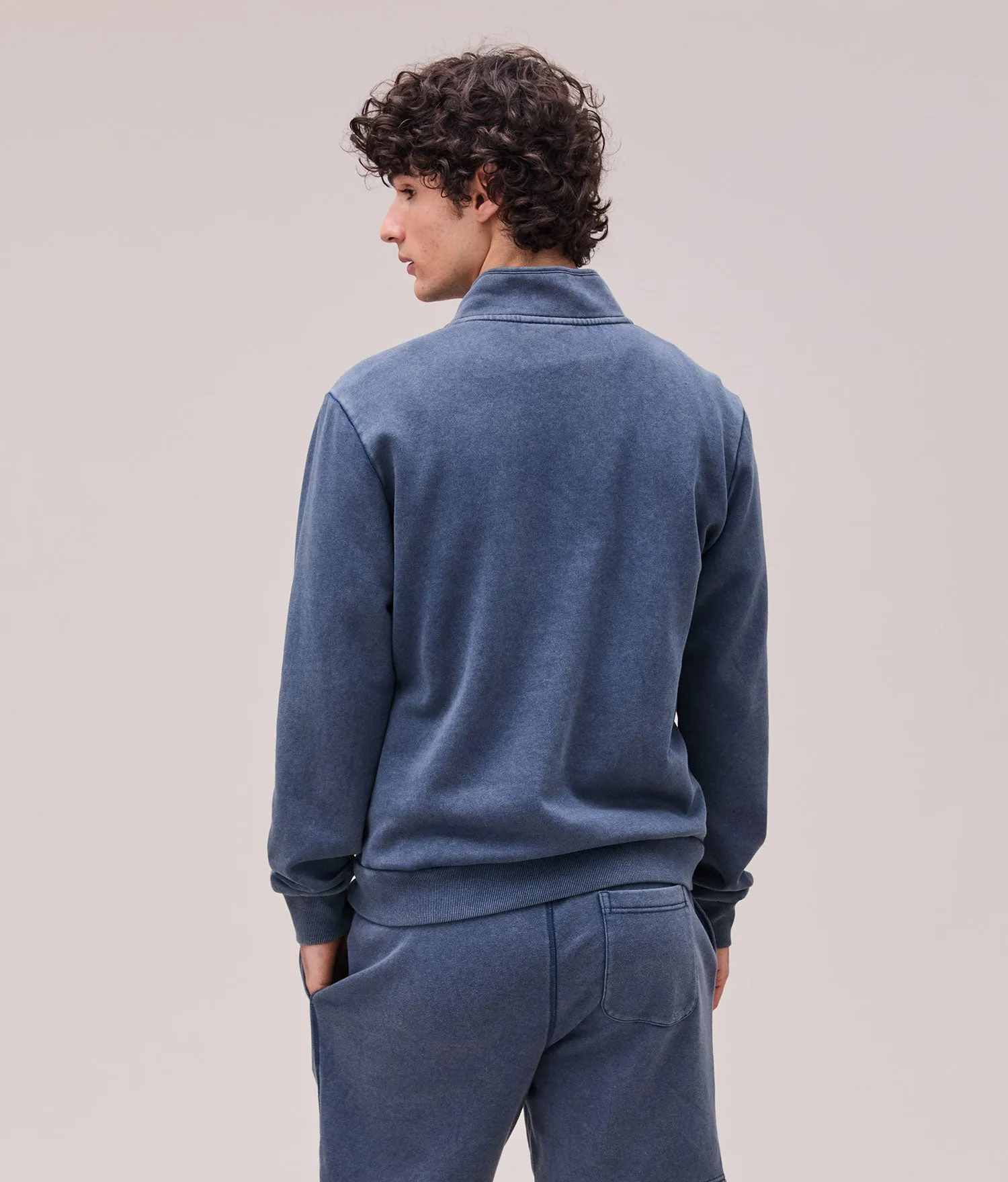 Mens Recycled Fleece Quarter Zip - Recycled Fleece - Mineral Moonlit Ocean sold by Andie product image thumbnail 2