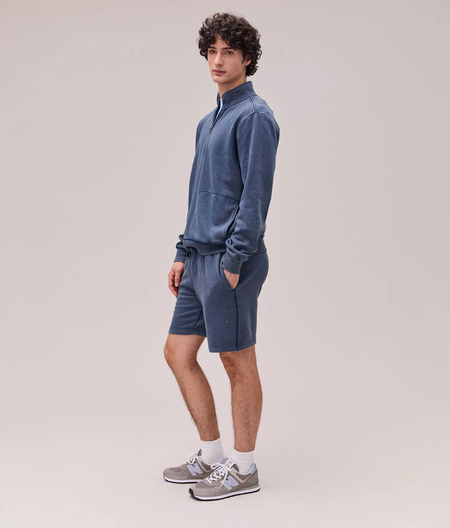 Mens Recycled Fleece Quarter Zip - Recycled Fleece - Mineral Moonlit Ocean sold by Andie product image thumbnail 4