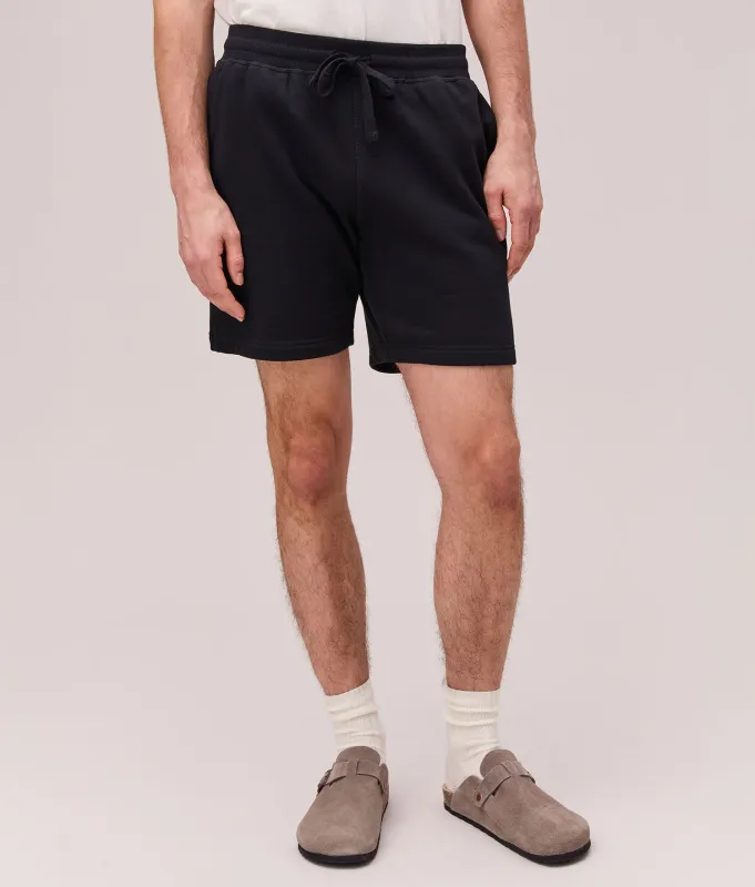 Mens Recycled Fleece Sweatshort - Recycled Fleece - Black made by Richer Poorer
