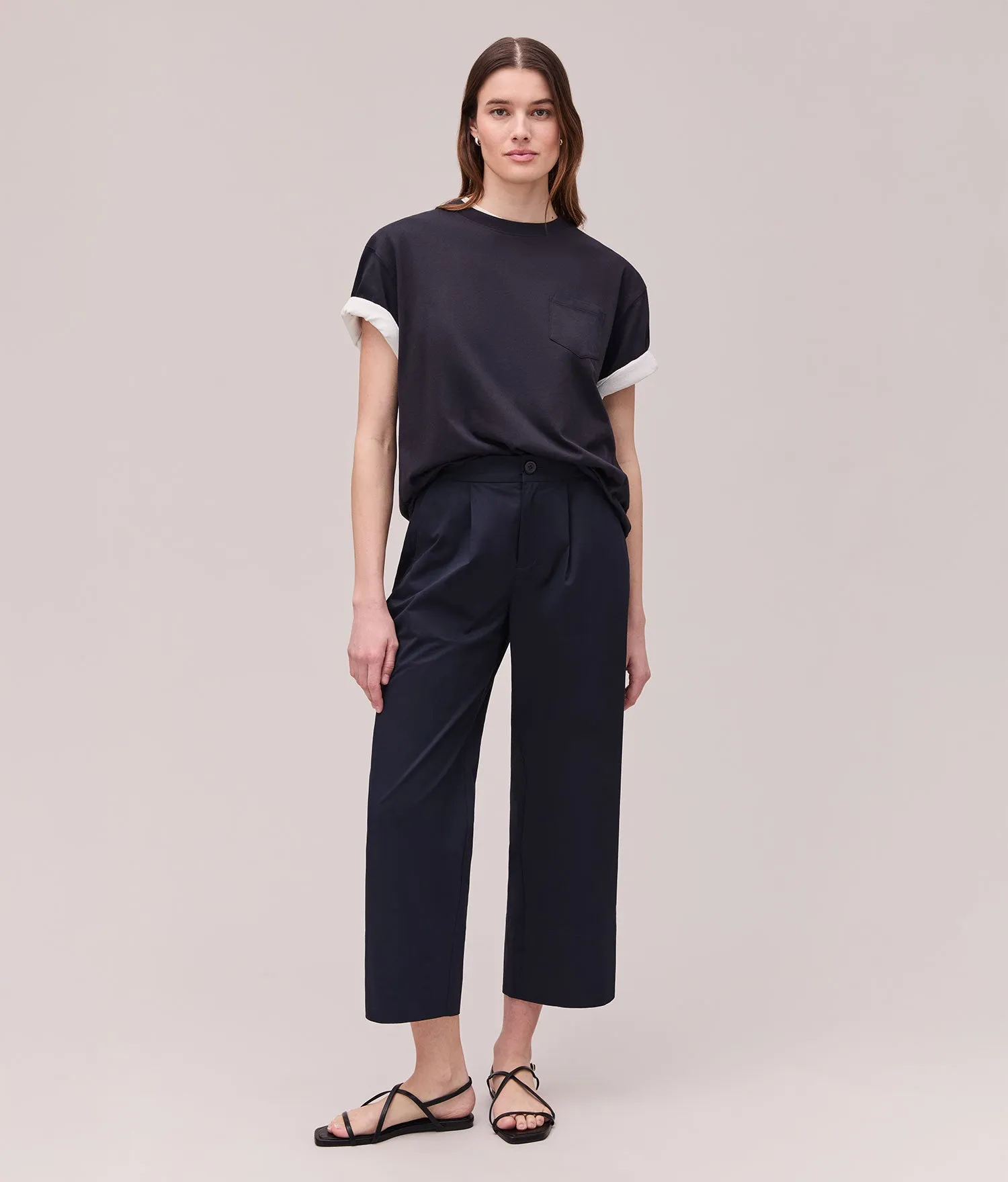 Womens Cotton Poplin Street Pant - Cotton Poplin - Evening Blue sold by Andie product image thumbnail 4
