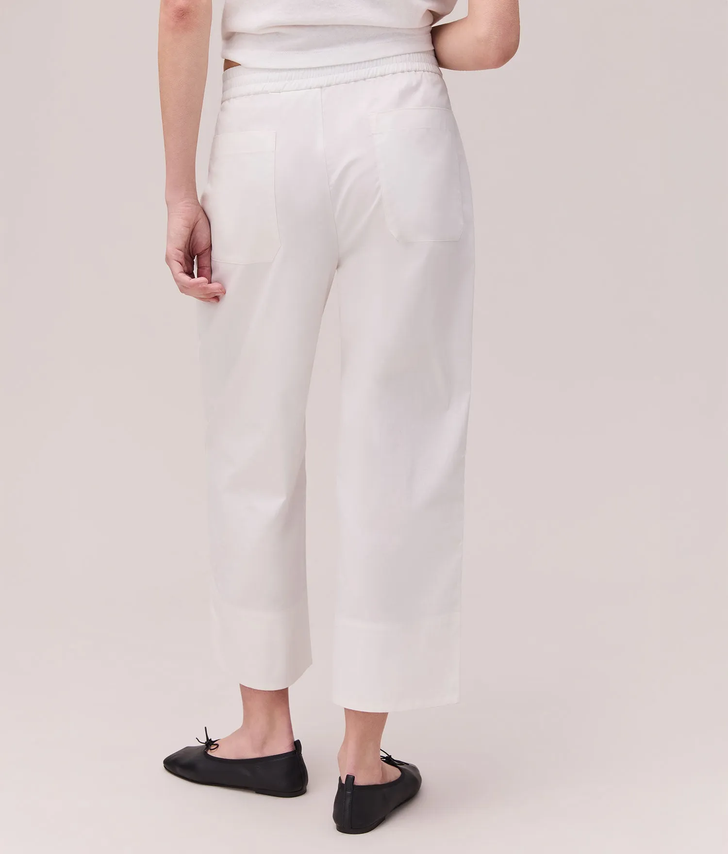 Womens Cotton Poplin Street Pant - Cotton Poplin - Coconut Milk sold by Andie product image thumbnail 2
