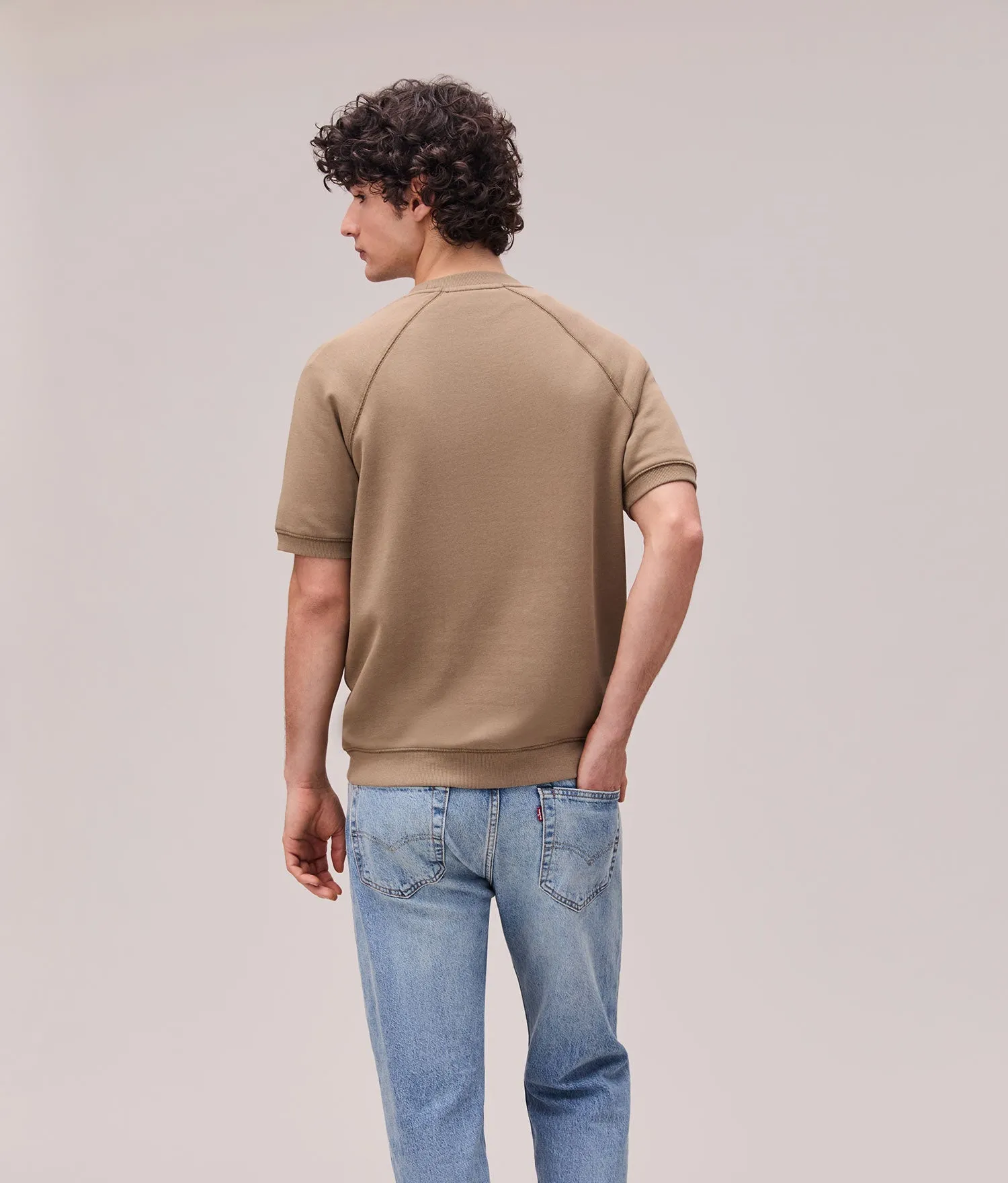 Mens Recycled Fleece Raglan Sweatshirt - Recycled Fleece - Mineral Warm Grey sold by Andie product image thumbnail 2