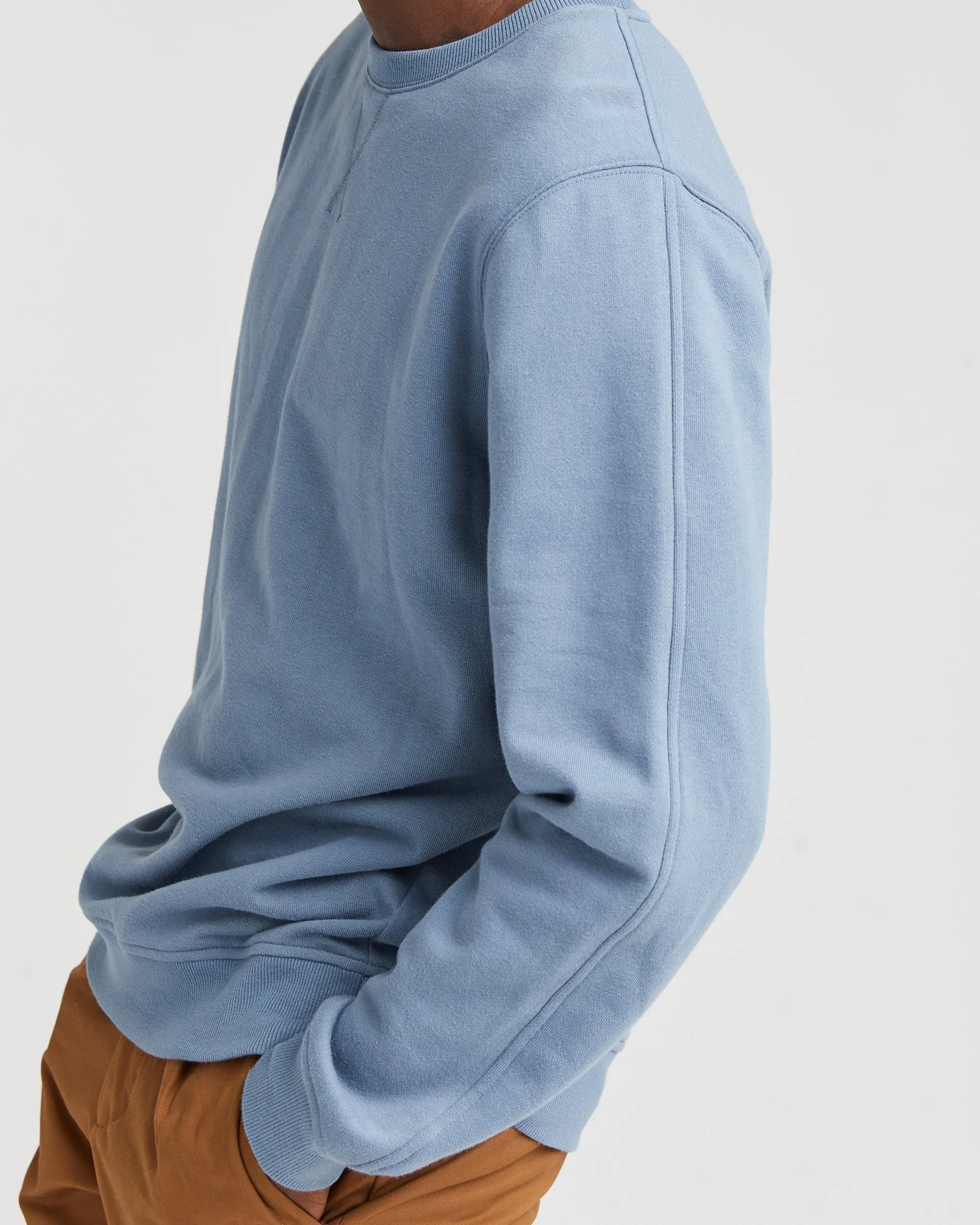 Mens Recycled Fleece Sweatshirt - Recycled Fleece - Blue Mirage sold by Andie product image thumbnail 2