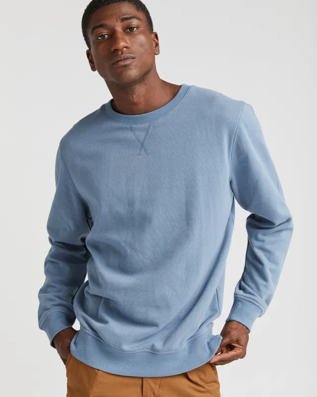 Mens Recycled Fleece Sweatshirt - Recycled Fleece - Blue Mirage made by Richer Poorer