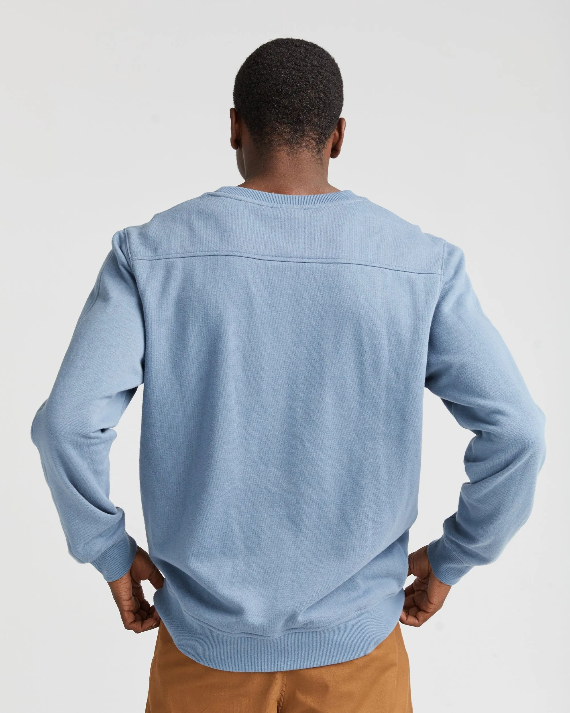 Mens Recycled Fleece Sweatshirt - Recycled Fleece - Blue Mirage sold by Andie product image thumbnail 4