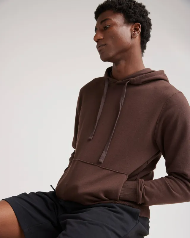 Mens Recycled Fleece Hoodie - Recycled Fleece - Dark Oak sold by Andie