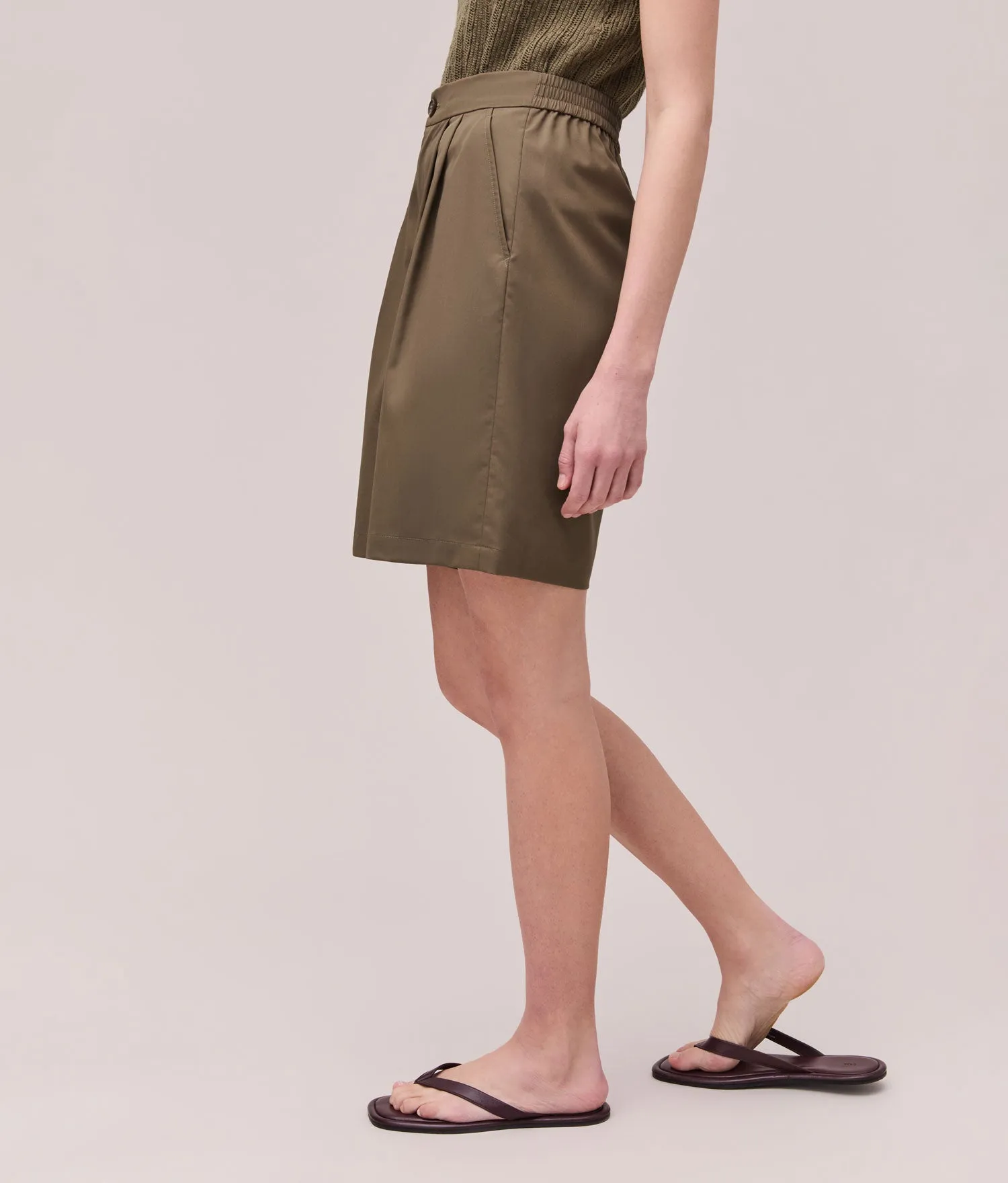 Womens Sophia Resort Short - Modal Blend Woven - Olive Grey sold by Andie product image thumbnail 3