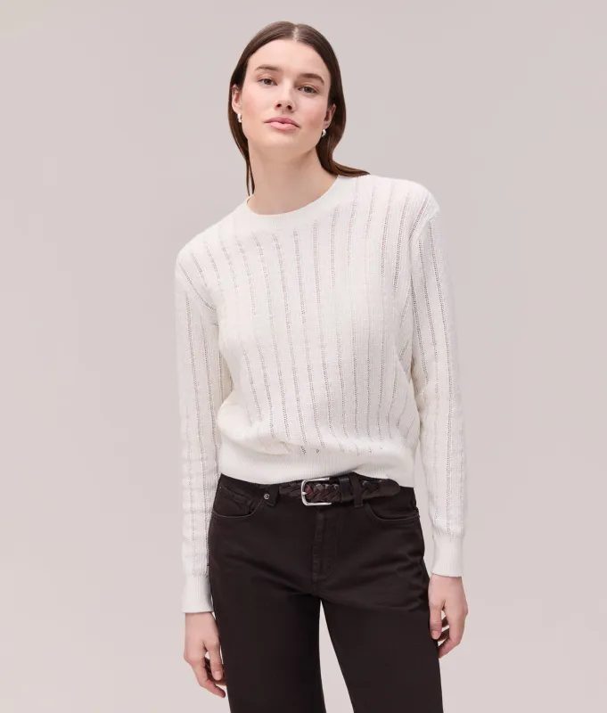 Womens Canyon Sweater - Cotton Sweater Knit - Coconut Milk made by Andie