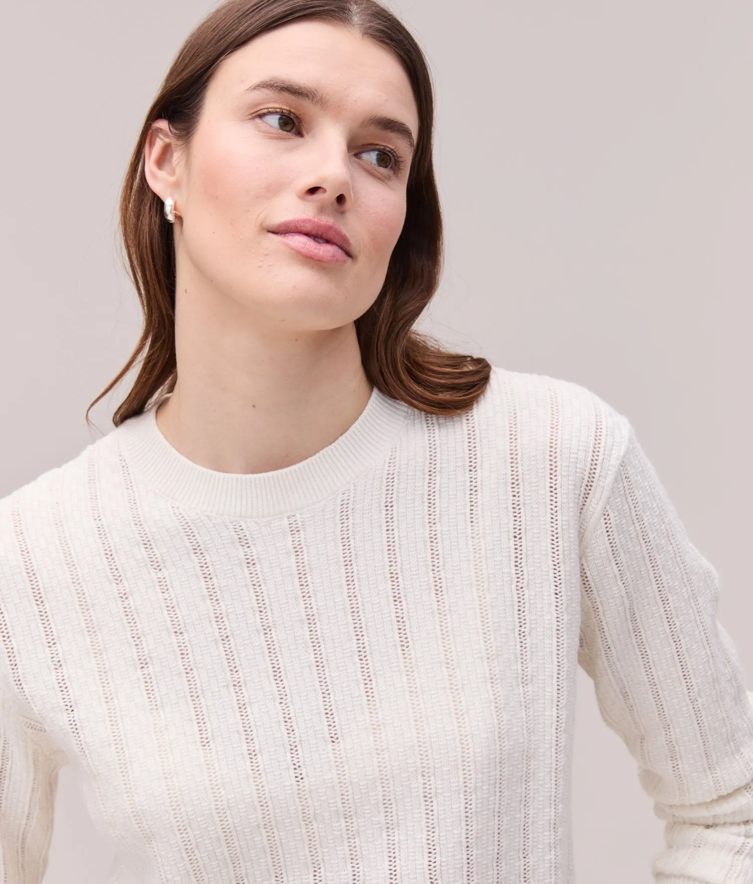 Womens Canyon Sweater - Cotton Sweater Knit - Coconut Milk sold by Andie product image thumbnail 5