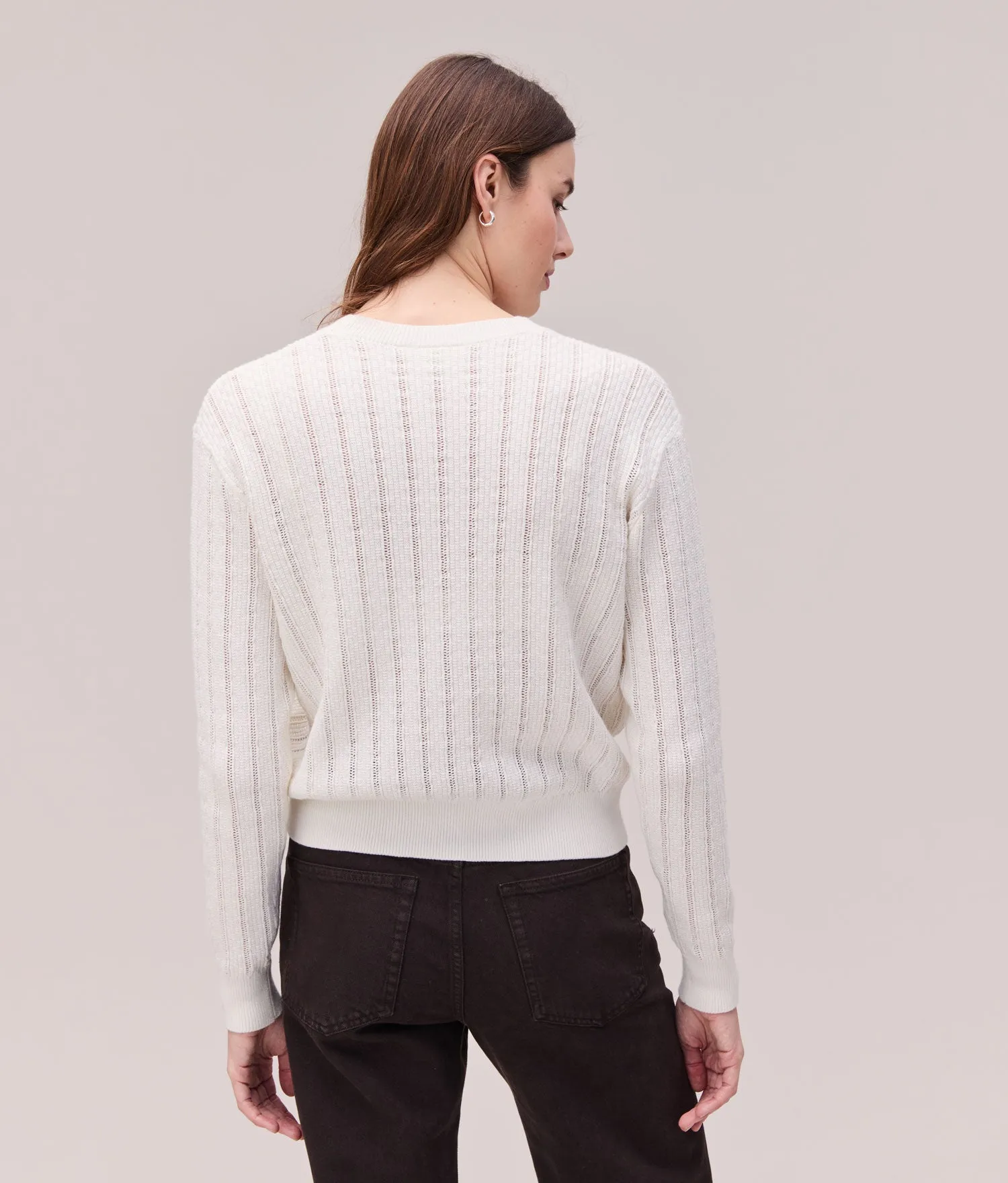 Womens Canyon Sweater - Cotton Sweater Knit - Coconut Milk sold by Andie product image thumbnail 2