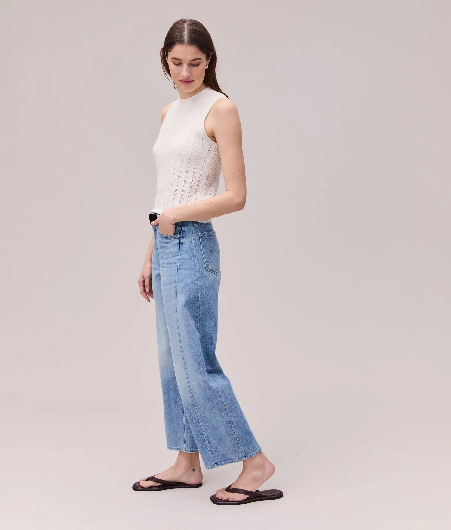 Womens Organic Cotton Knit Tank - Cotton Sweater Knit - Coconut Milk sold by Andie product image thumbnail 4