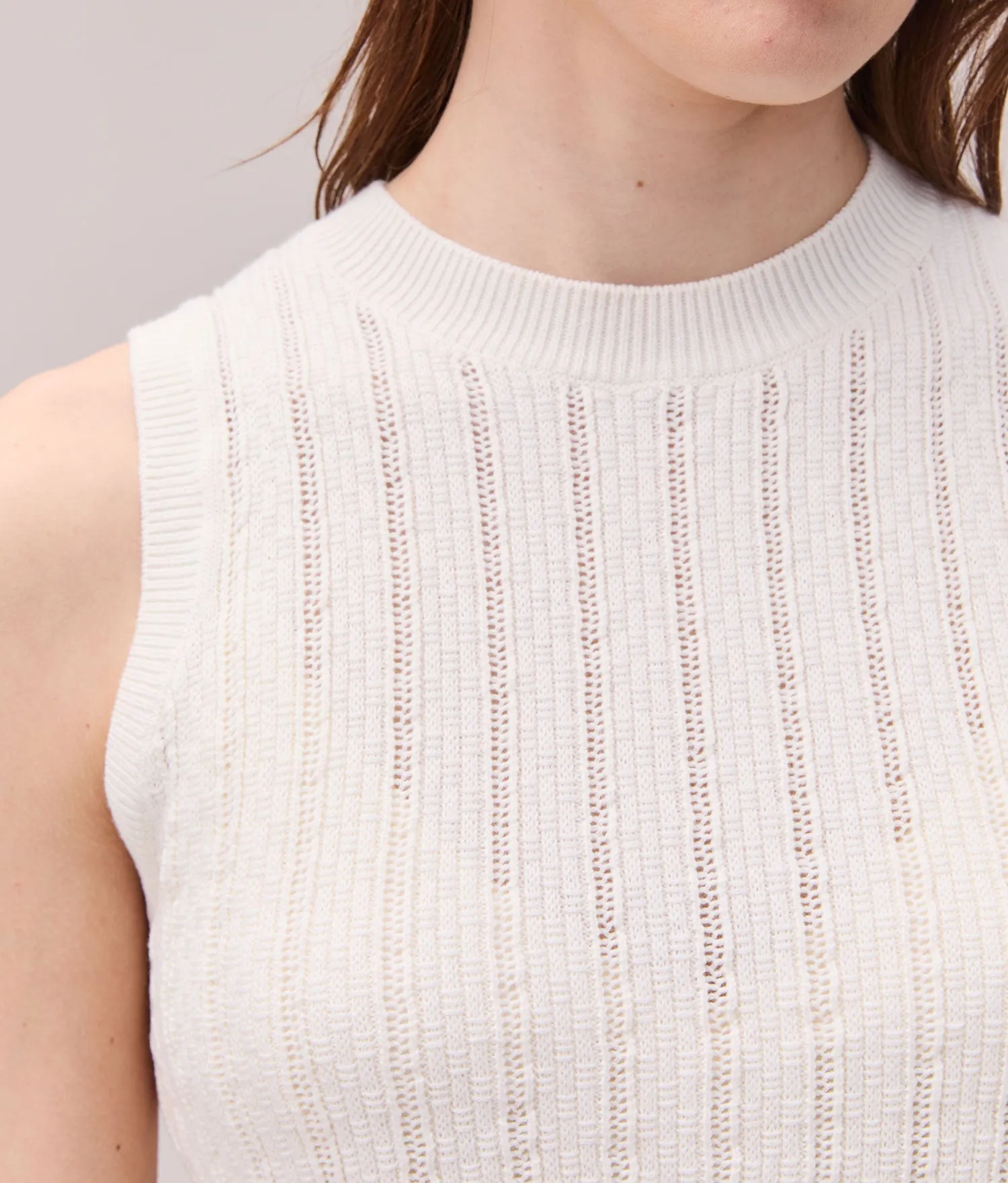 Womens Organic Cotton Knit Tank - Cotton Sweater Knit - Coconut Milk sold by Andie product image thumbnail 3