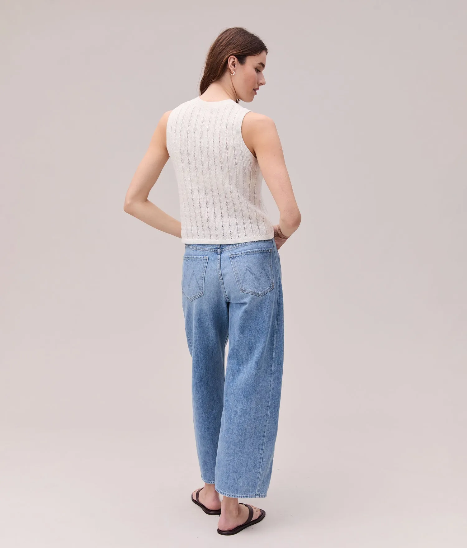 Womens Organic Cotton Knit Tank - Cotton Sweater Knit - Coconut Milk sold by Andie product image thumbnail 2