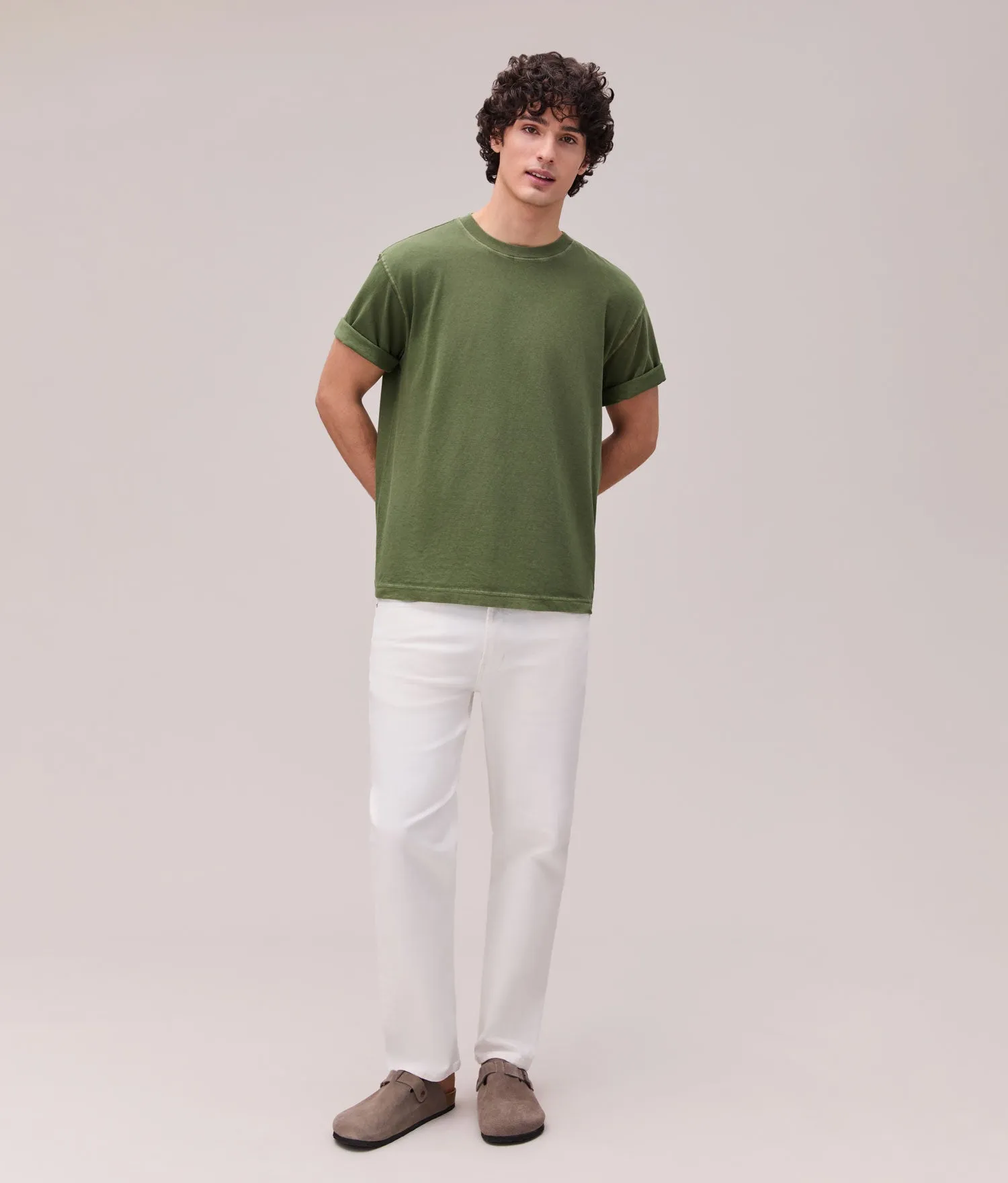 Mens Relaxed Short Sleeve Tee - Pigment Dye Jersey - Cypress sold by Andie product image thumbnail 4