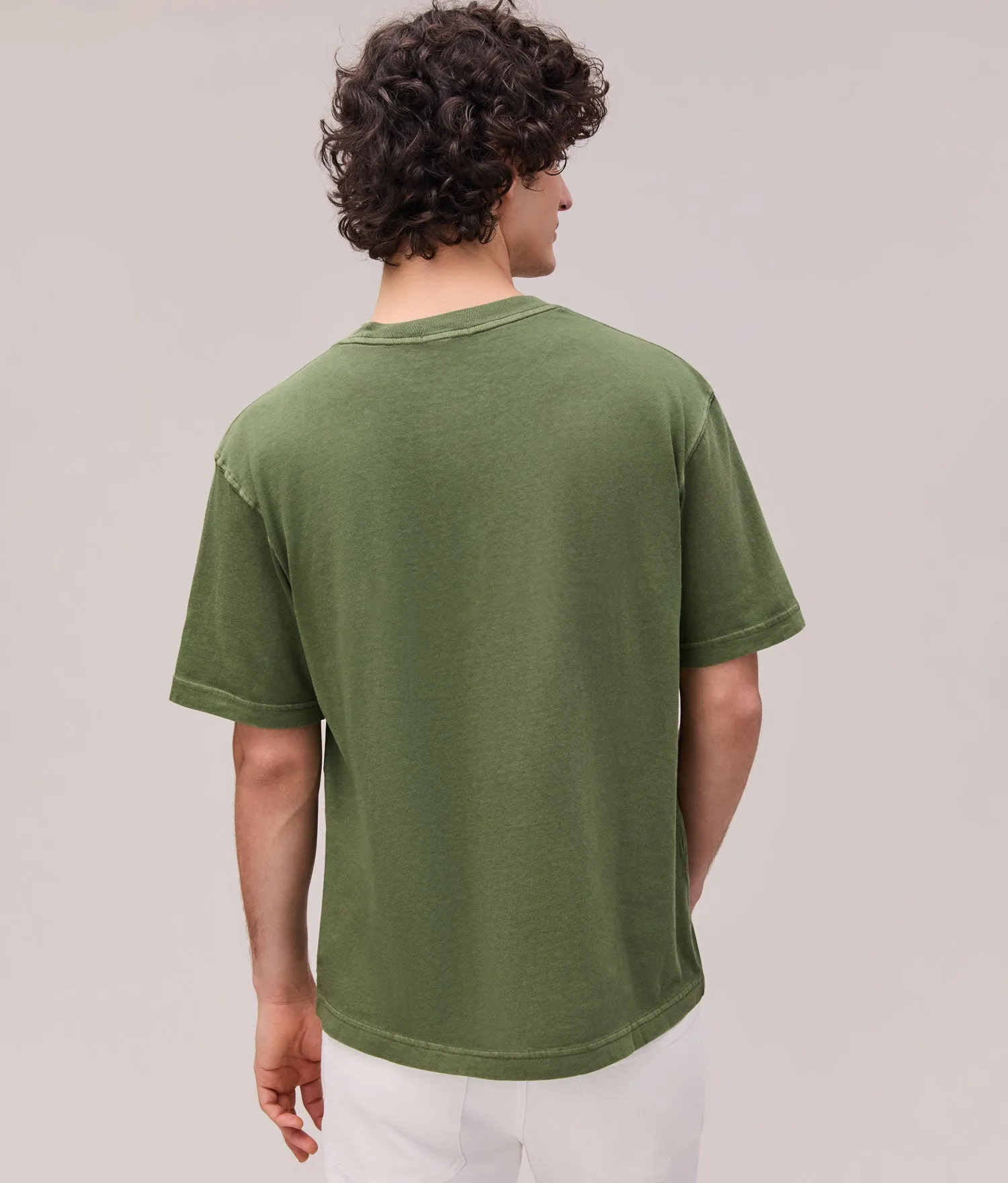 Mens Relaxed Short Sleeve Tee - Pigment Dye Jersey - Cypress sold by Andie product image thumbnail 2