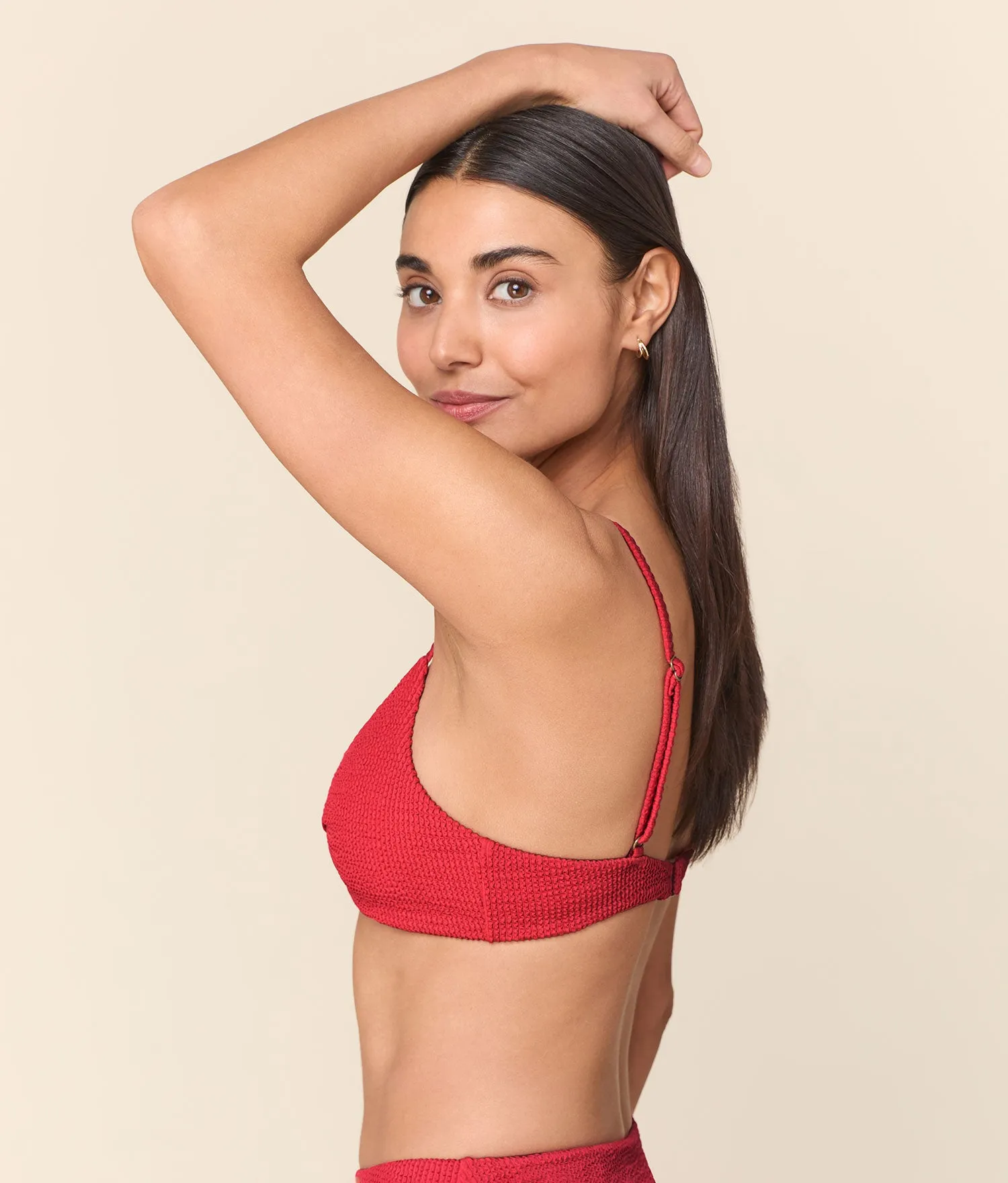 The Santorini Bikini Top - Seersucker - Chrysanthemum sold by Andie product image thumbnail 3