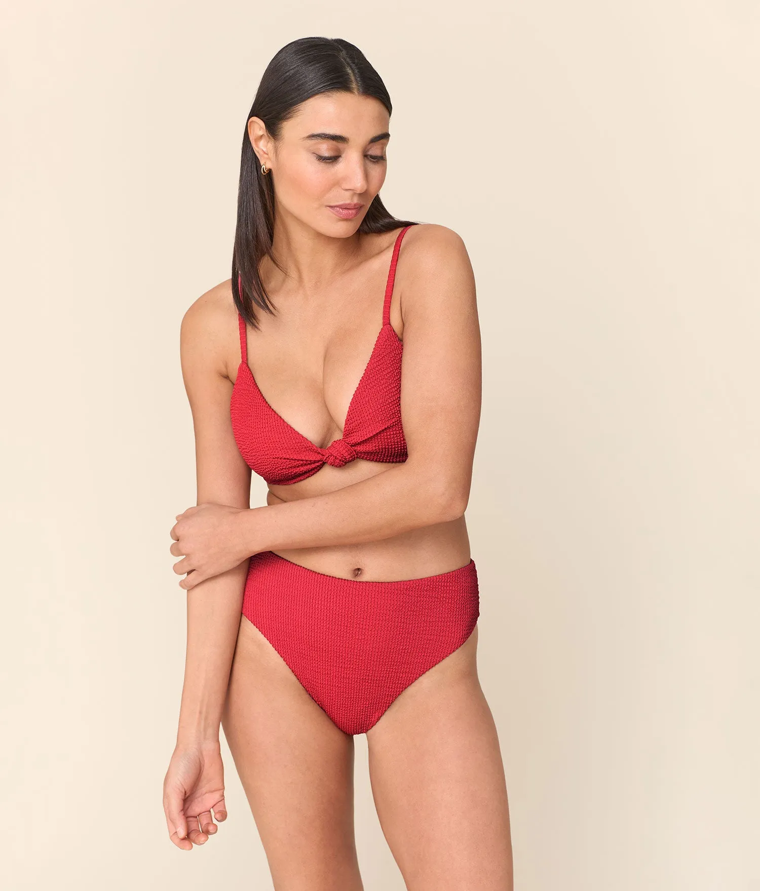 The Santorini Bikini Top - Seersucker - Chrysanthemum sold by Andie product image thumbnail 4