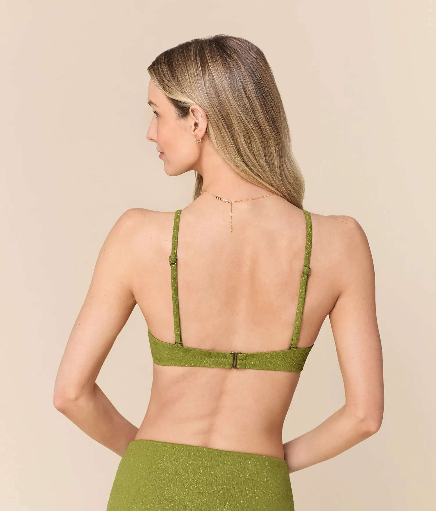 The Essex Bikini Top - Shimmer - Cactus sold by Andie product image thumbnail 3