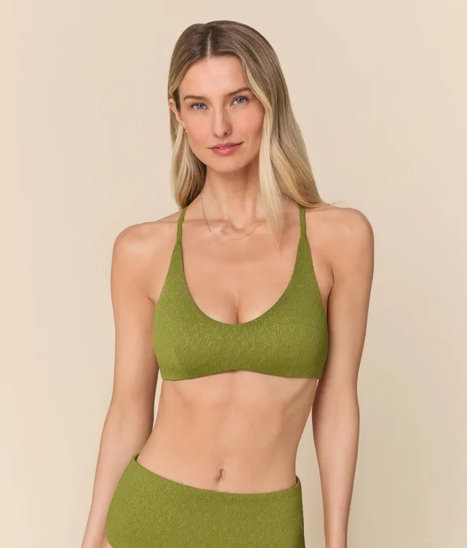 The Essex Bikini Top - Shimmer - Cactus made by Andie