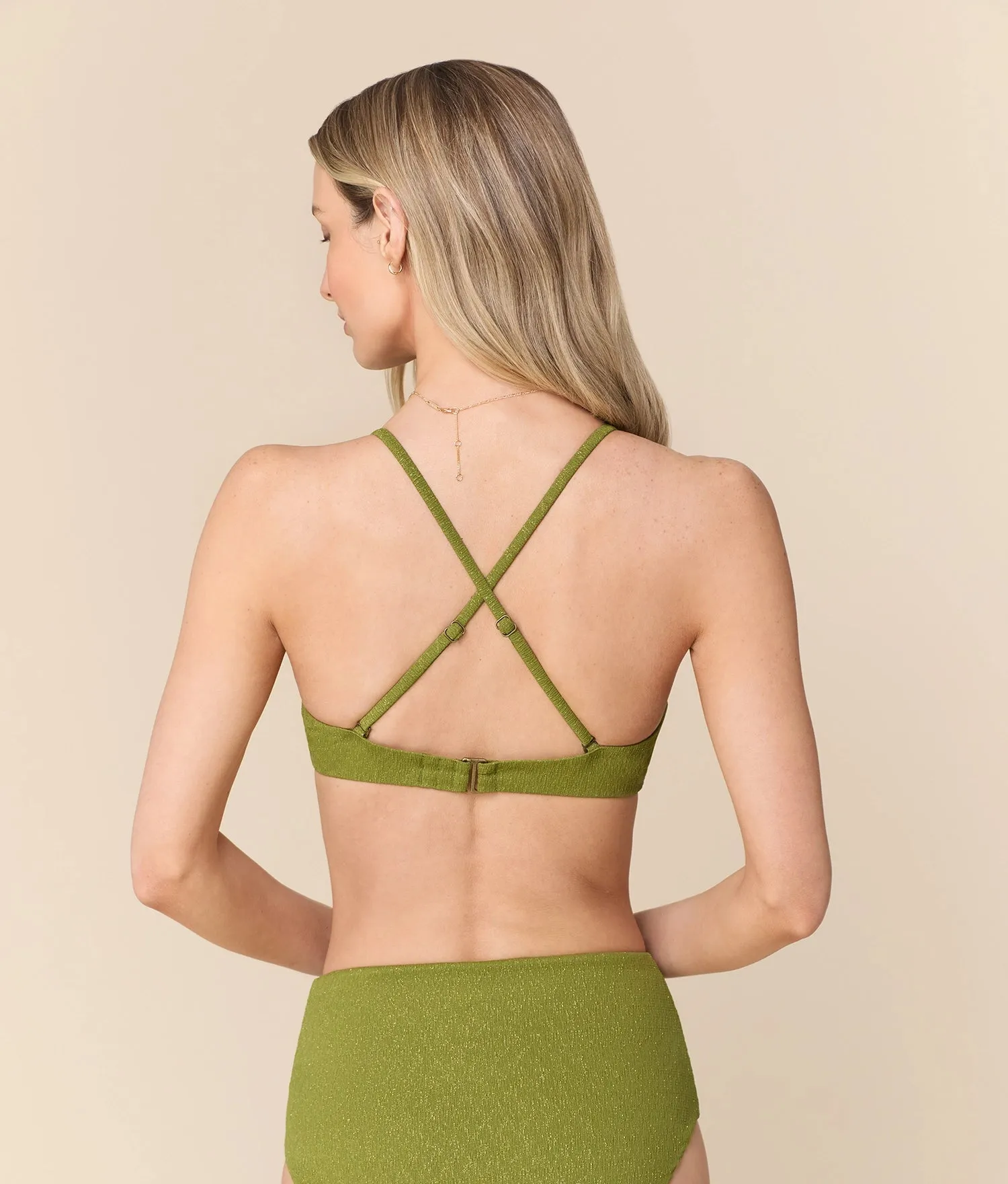 The Essex Bikini Top - Shimmer - Cactus sold by Andie product image thumbnail 2
