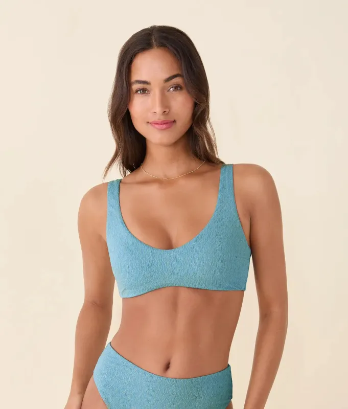 The Delray Bikini Top - Shimmer - Serene made by Andie