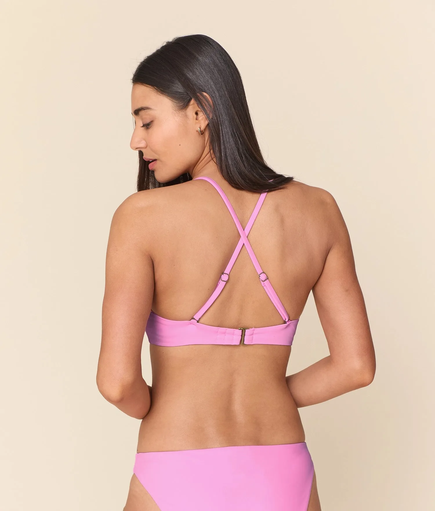 The Essex Bikini Top - Eco Nylon - Rosebloom sold by Andie product image thumbnail 2