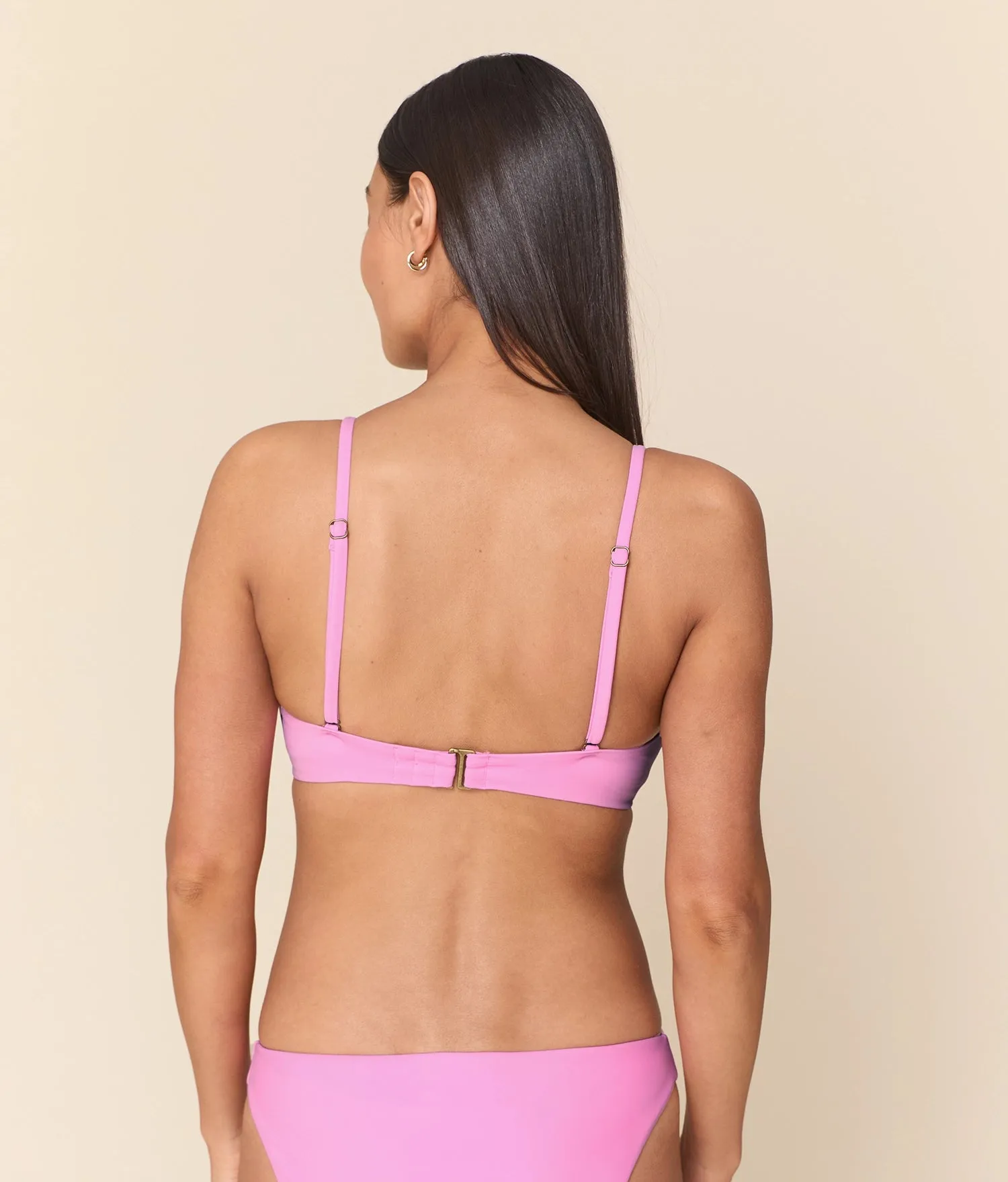 The Essex Bikini Top - Eco Nylon - Rosebloom sold by Andie product image thumbnail 3
