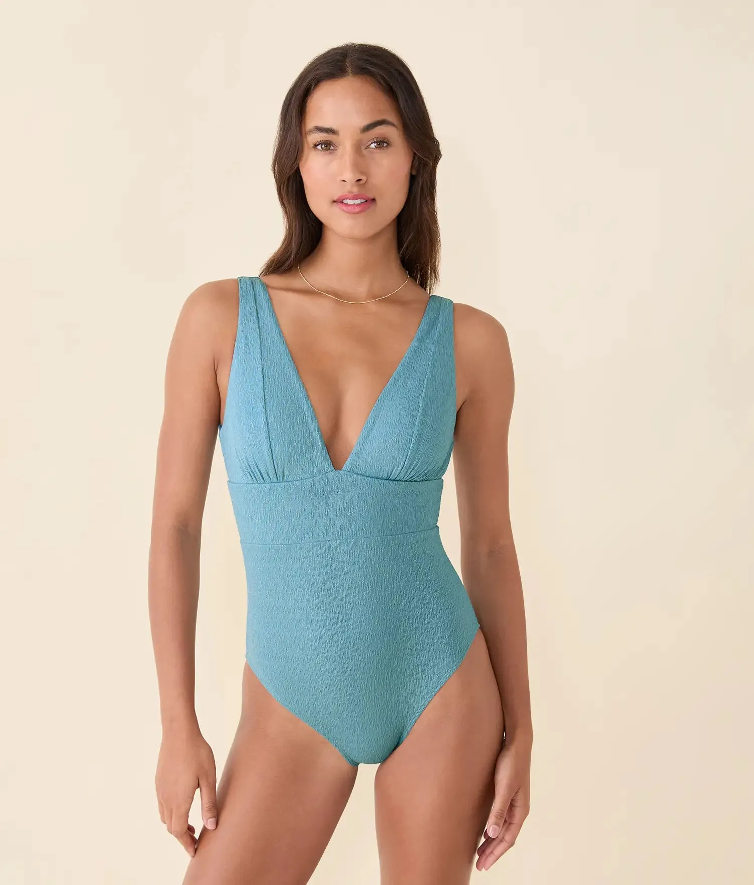 The Mykonos One Piece - Shimmer - Serene - Long Torso sold by Andie