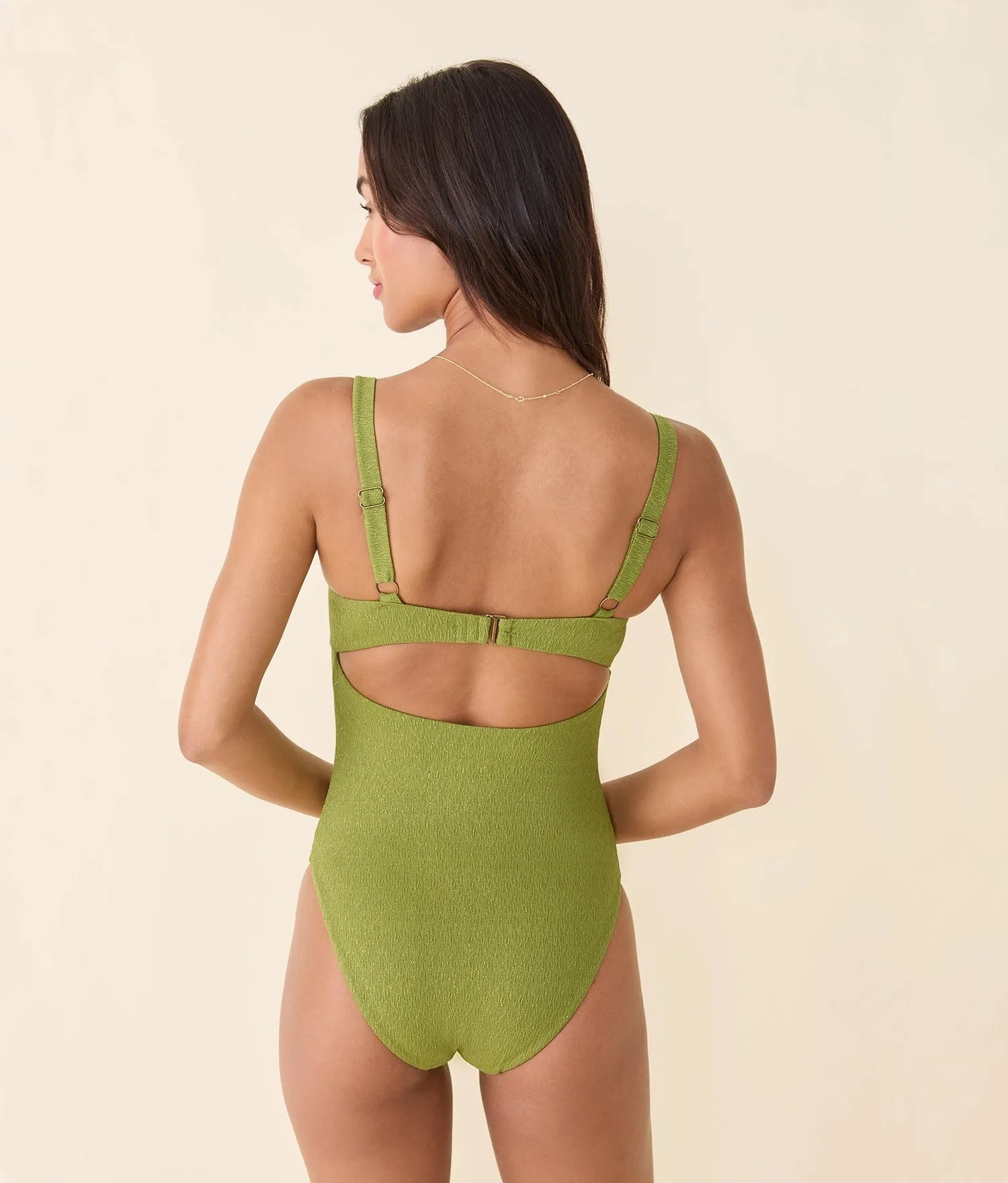 The Dorset One Piece - Garden Jacquard - Peachy - Long Torso sold by Andie product image thumbnail 2