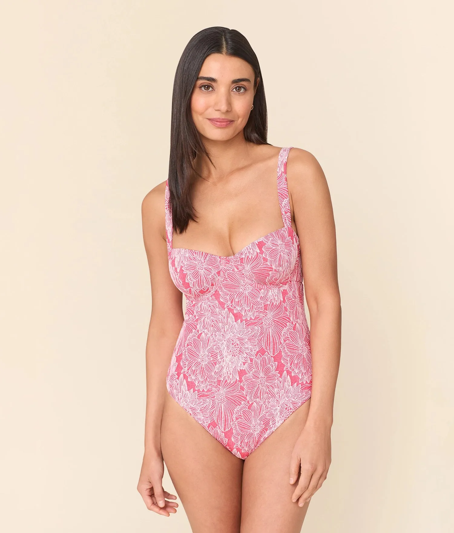 The Dorset One Piece - Garden Jacquard - Peachy - Classic sold by Andie