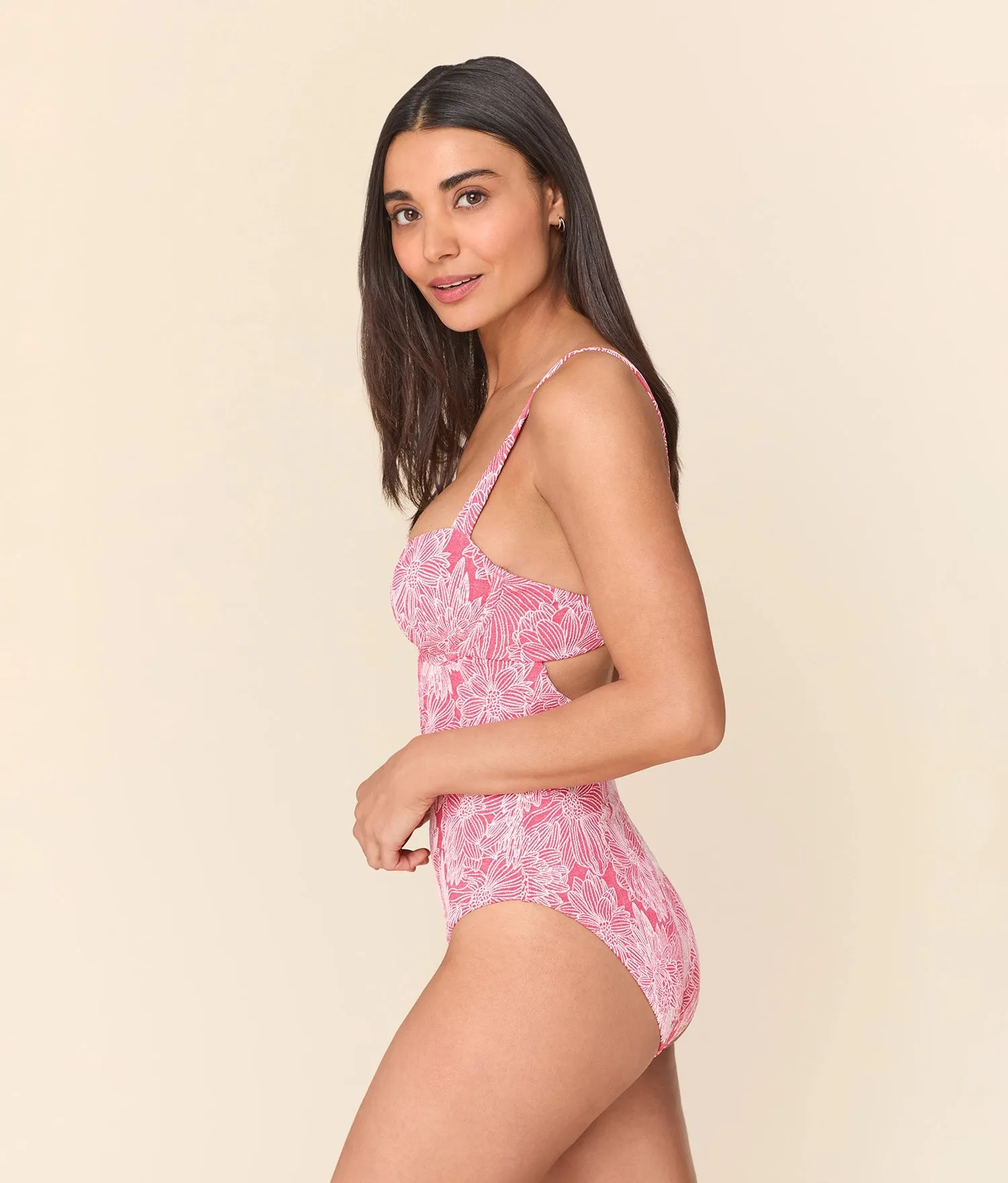 The Dorset One Piece - Garden Jacquard - Peachy - Classic sold by Andie product image thumbnail 3