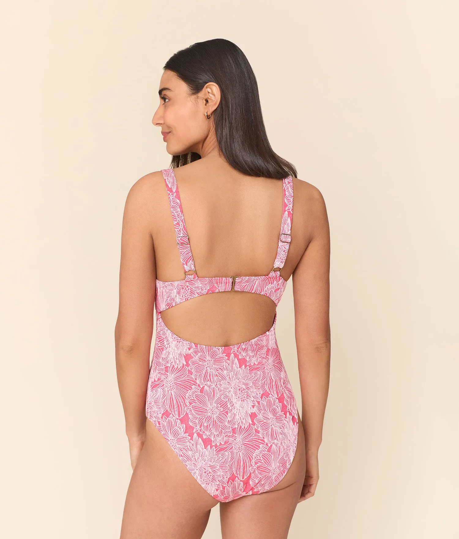 The Dorset One Piece - Garden Jacquard - Peachy - Classic sold by Andie product image thumbnail 2