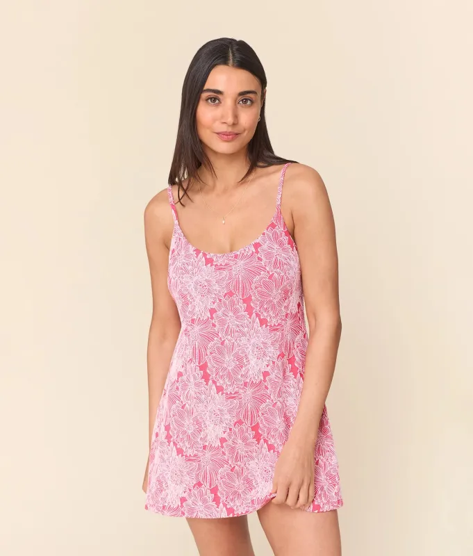 The Amalfi Swim Dress - Garden Jacquard - Peachy - Classic made by Andie