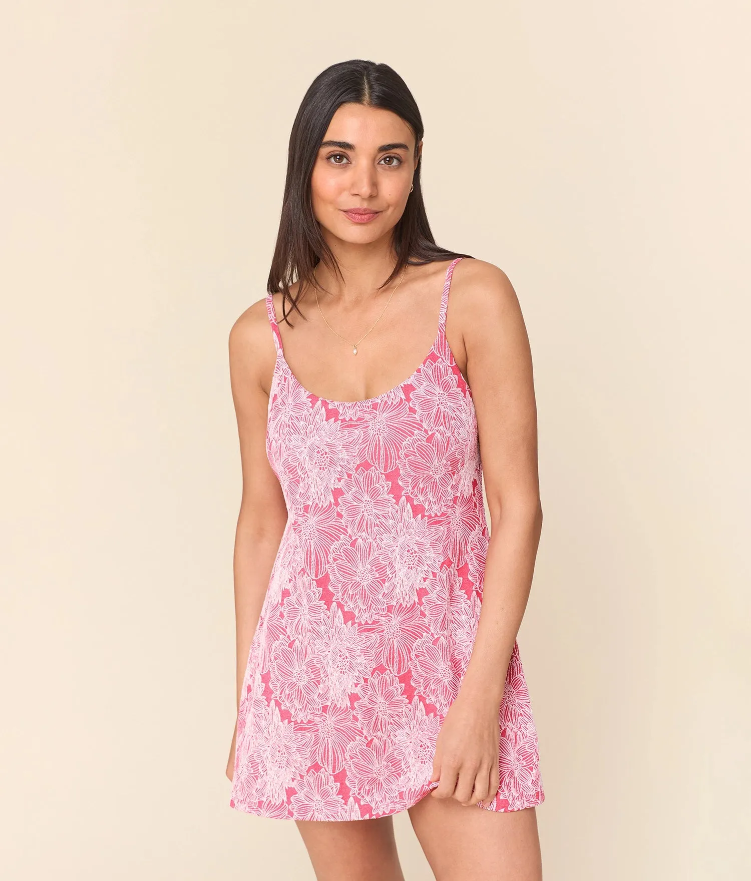 The Amalfi Swim Dress - Garden Jacquard - Peachy - Classic sold by Andie