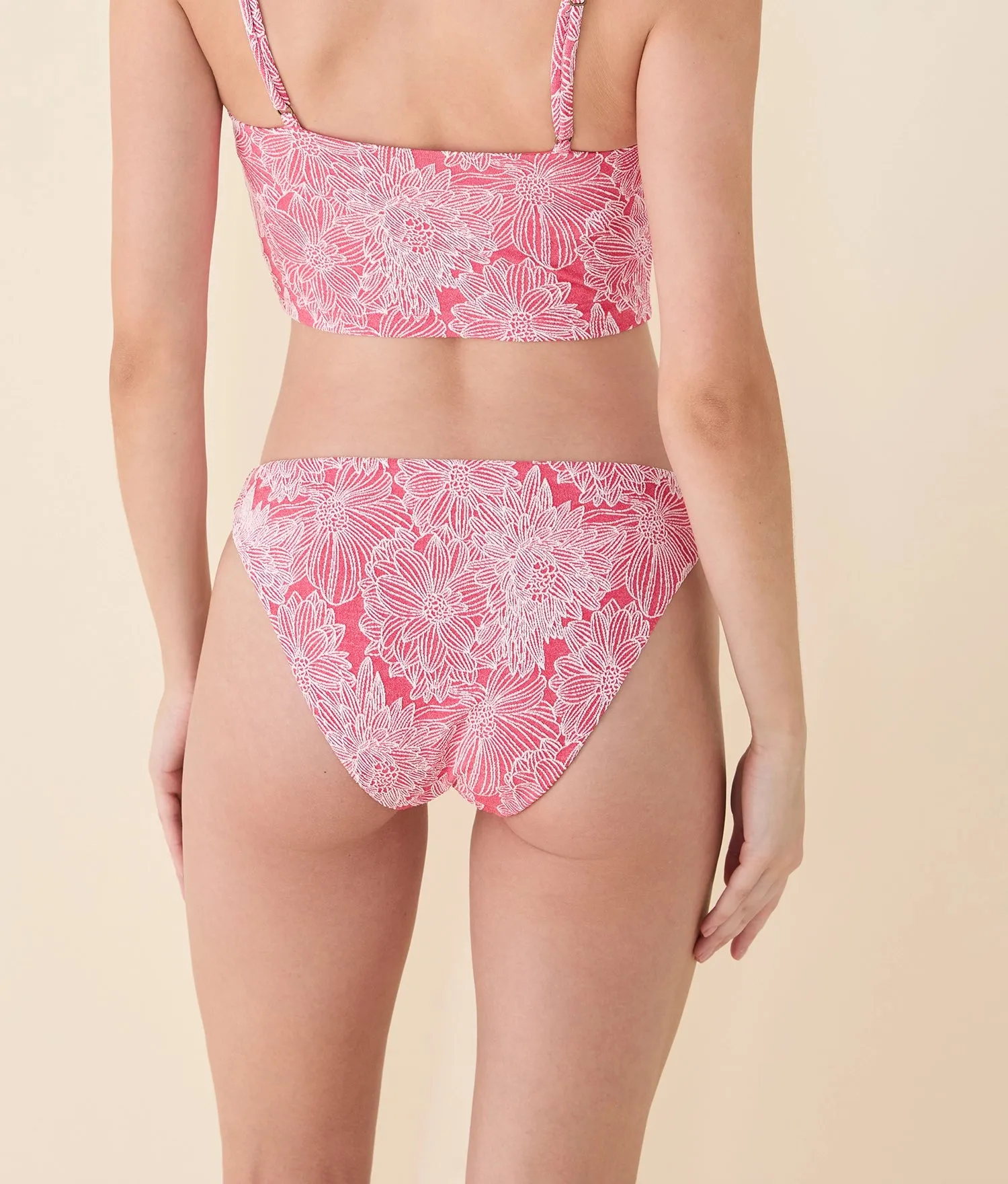 The Signature Bikini Bottom - Garden Jacquard - Peachy sold by Andie product image thumbnail 2