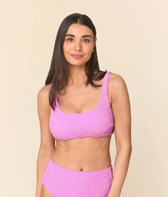 The Devon Bikini Top - Textured Geo - Frosting made by Andie