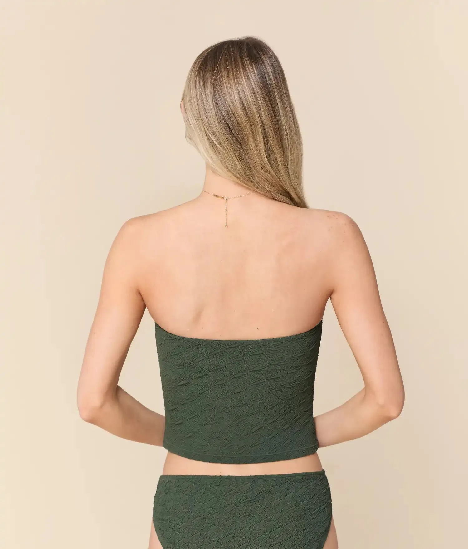 The Kauai Tankini - Textured Geo - Thyme sold by Andie product image thumbnail 2