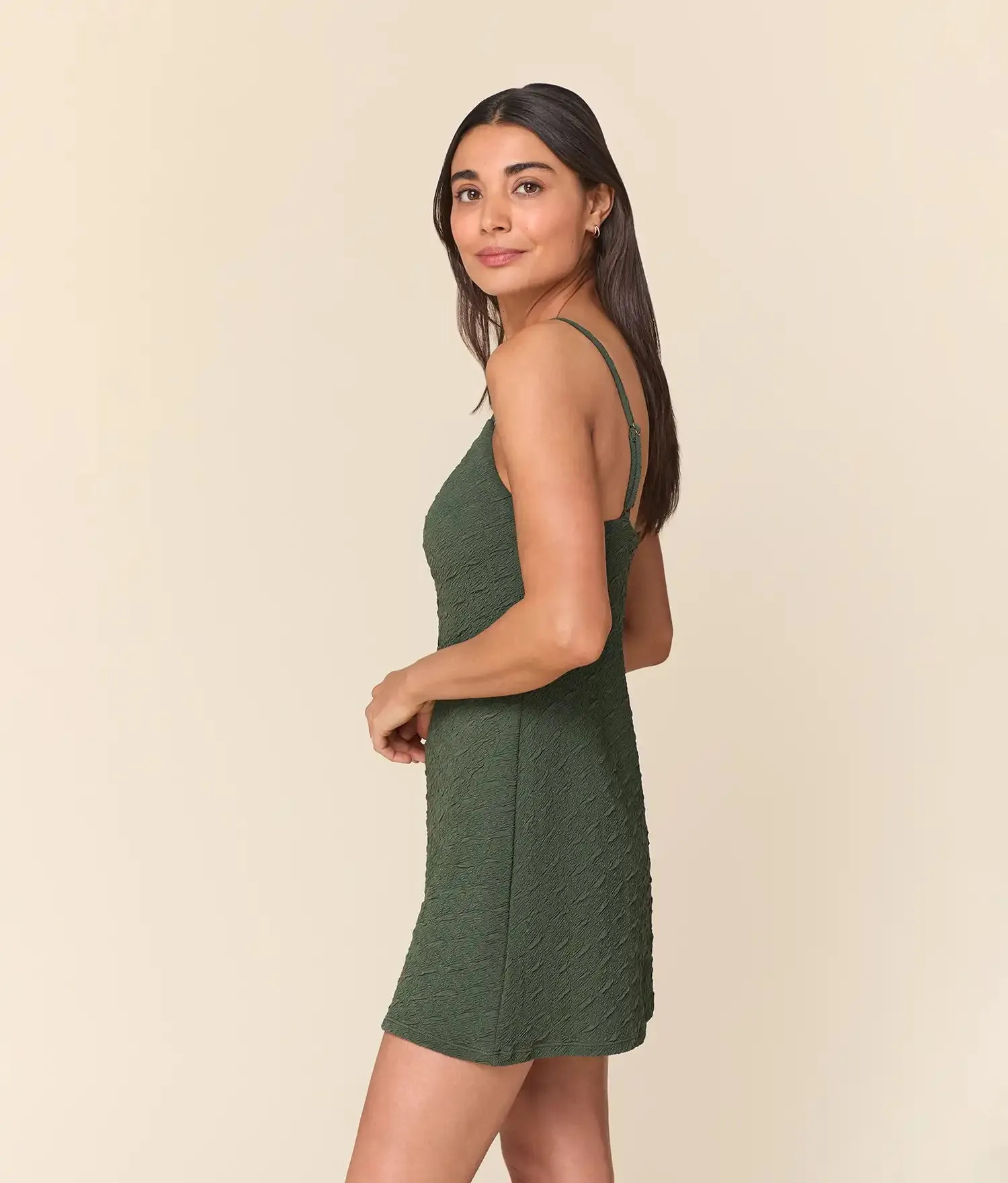 The Amalfi Swim Dress - Textured Geo - Thyme - Long Torso sold by Andie product image thumbnail 3