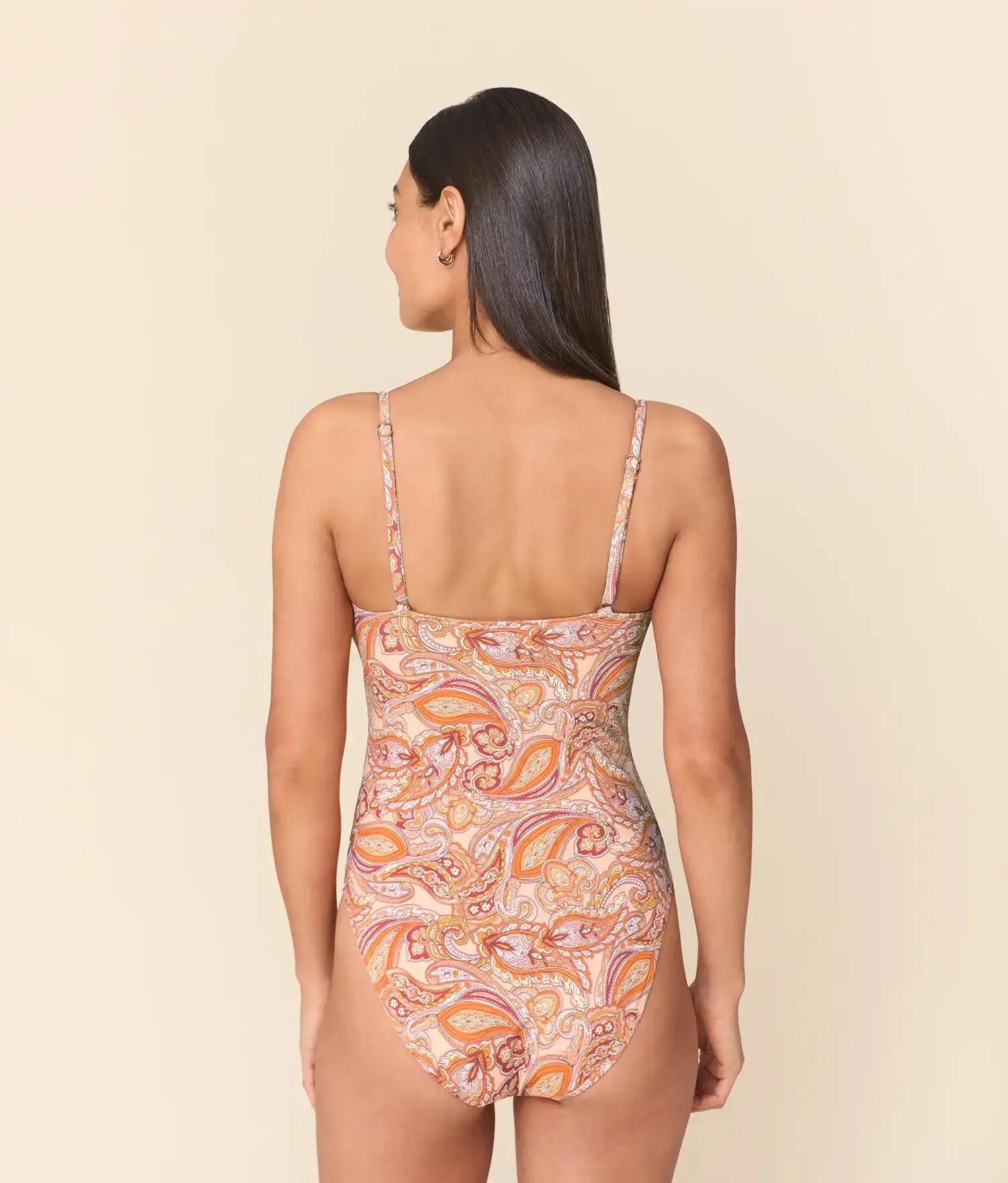The Amalfi One Piece - Eco Nylon - Sunset Paisley - Long Torso sold by Andie product image thumbnail 2