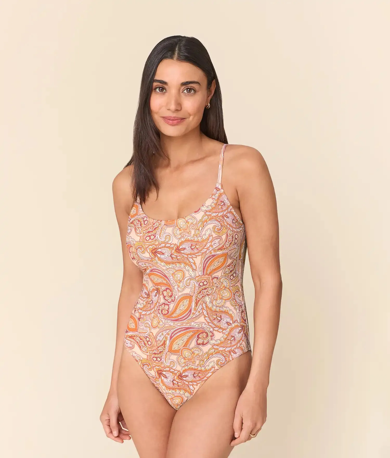 The Amalfi One Piece - Eco Nylon - Sunset Paisley - Long Torso sold by Andie product image thumbnail 4