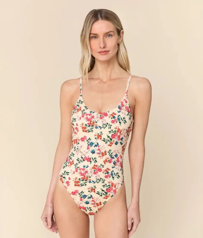 The Liku One Piece - Eco Nylon - Riviera Floral - Long Torso made by Andie
