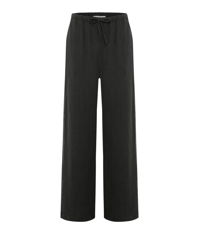 Kaya Drawstring Pants - Charcoal made by Andie