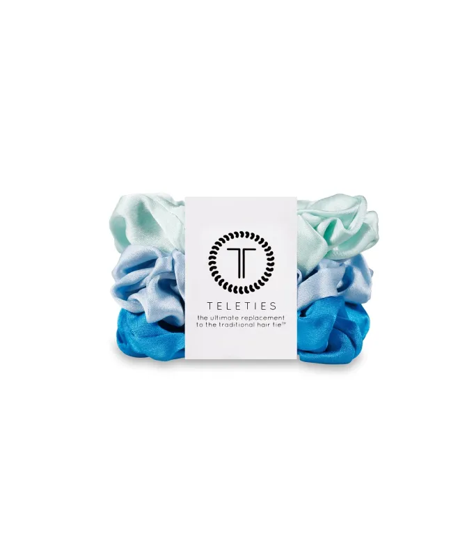 Blue My Mind Large Silk Scrunchies made by TELETIES