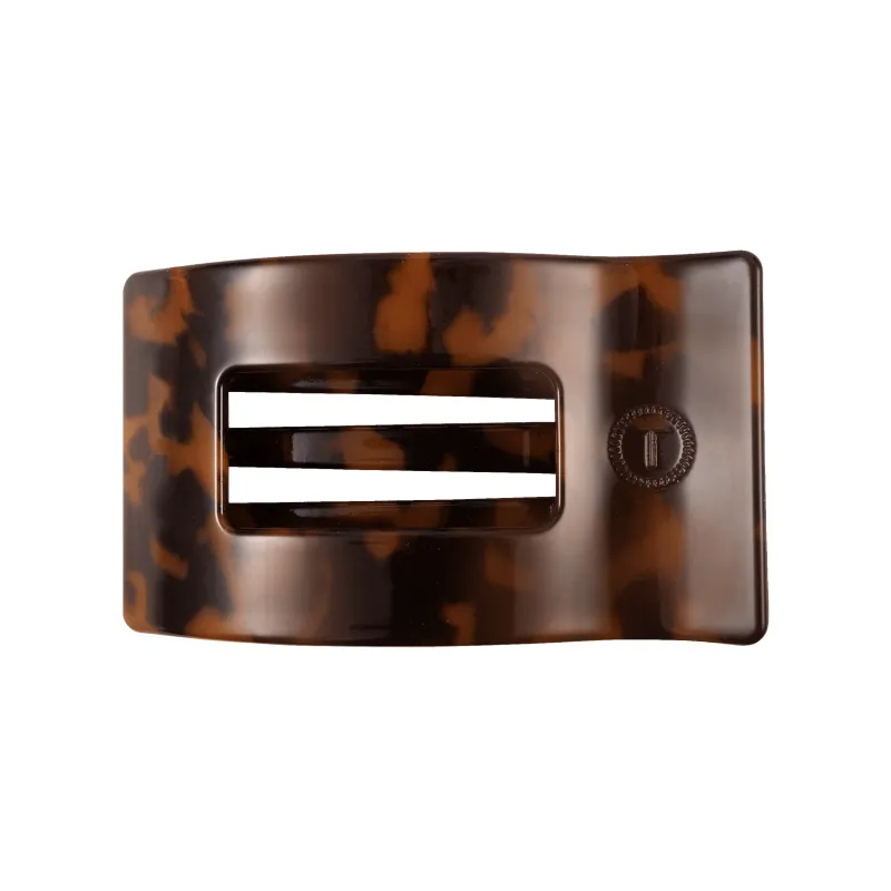 Tortoise Medium Flat Rectangle Hair Clip made by TELETIES