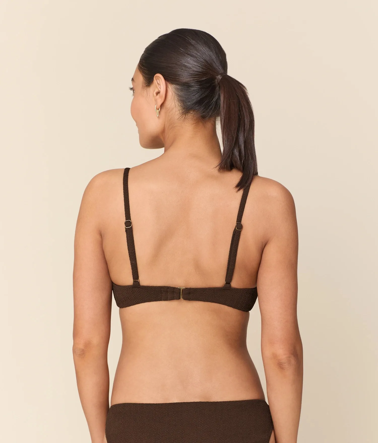 The Bonita Bikini Top - Seersucker Wave - Walnut sold by Andie product image thumbnail 2