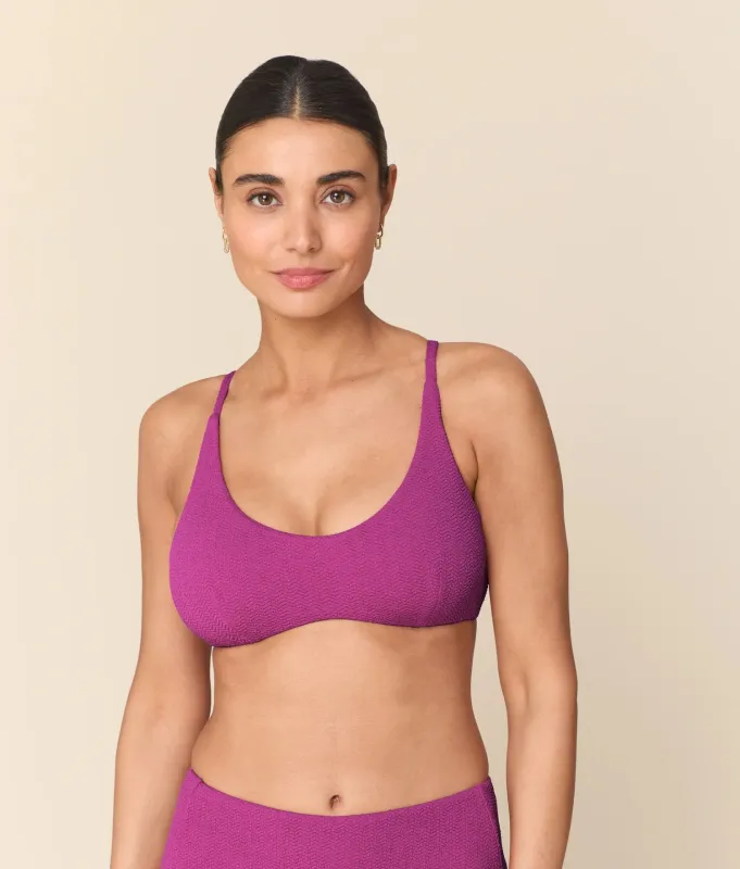 The Essex Bikini Top - Seersucker Wave - Juicy made by Andie