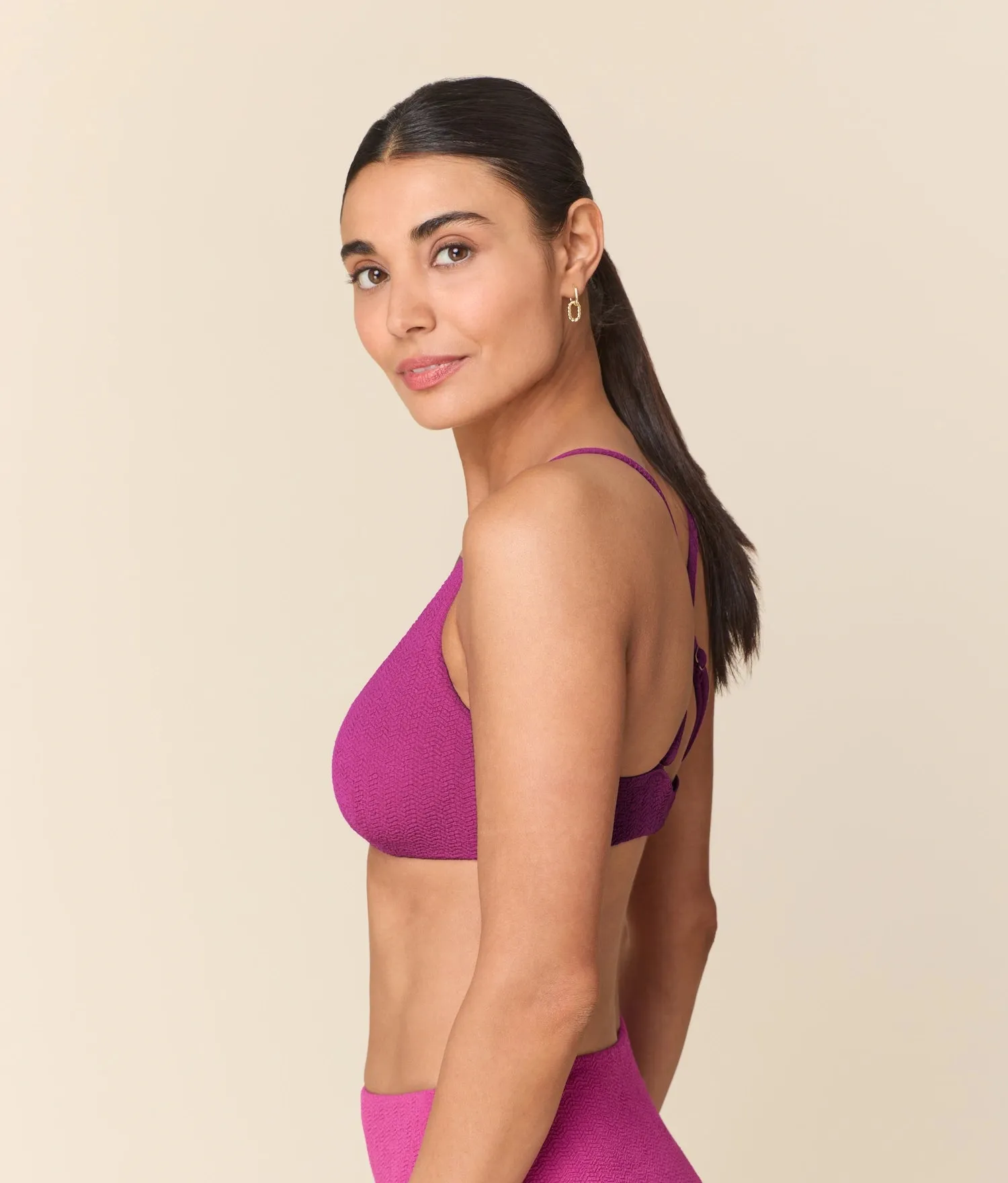 The Essex Bikini Top - Seersucker Wave - Juicy sold by Andie product image thumbnail 3